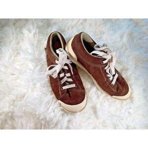 Teva Freewheel Leather Sneakers Skater Shoes Brown Sz 5 1001983 Low Top Lace Up